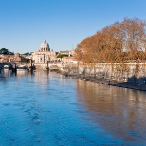 The River Tiber and St. Peter's Basilica, Rome